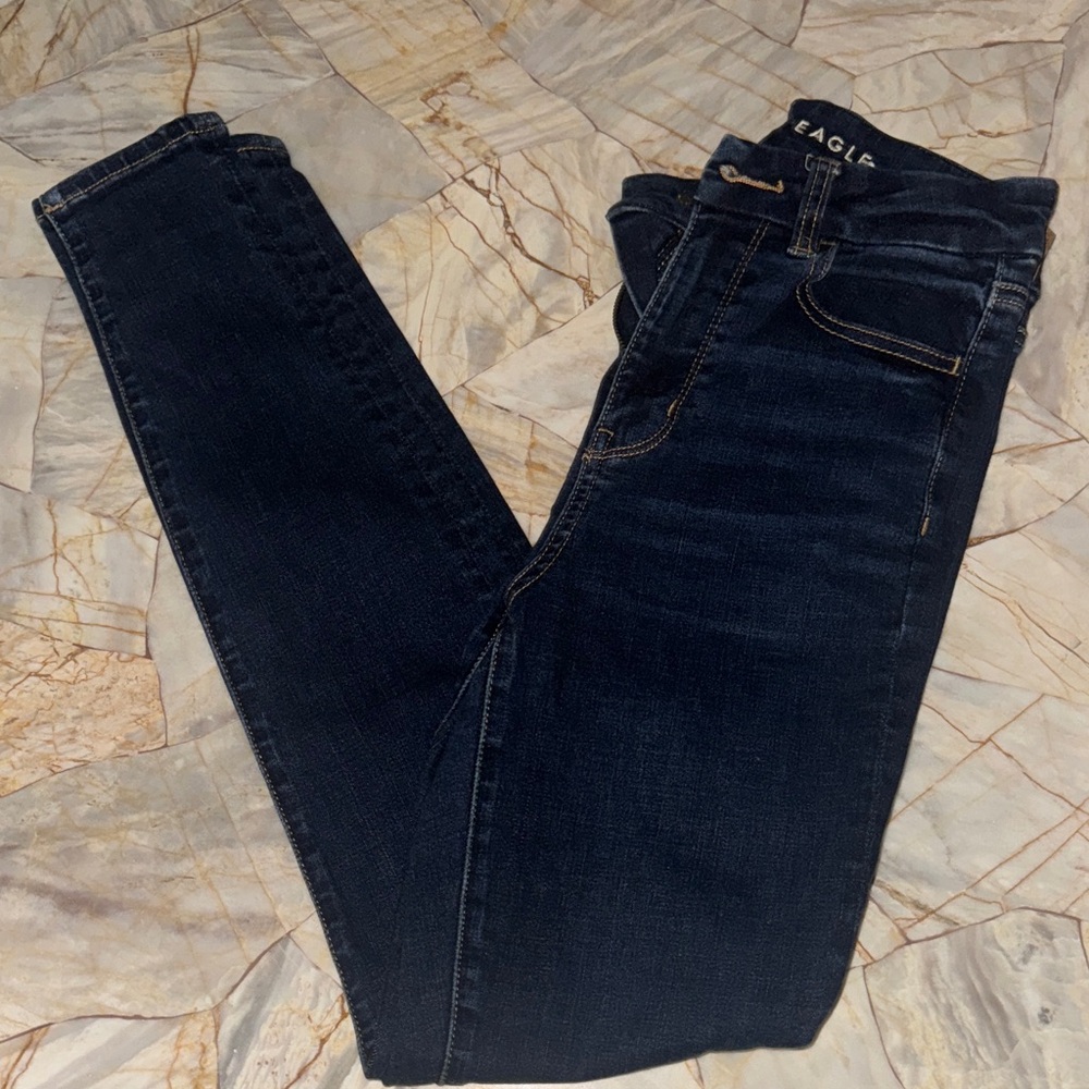 American Eagle Outfitters Dark Blue High Rise Jeans